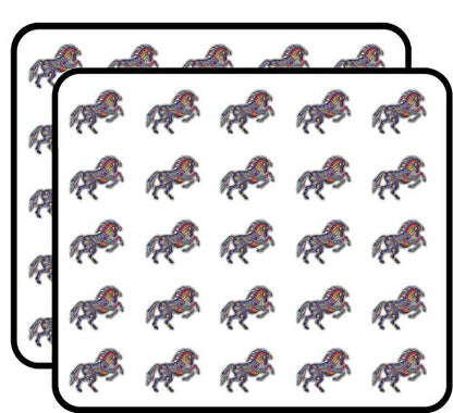 Horse Animal Doodle Waves Pattern Art Decorative Scrapbooking Sticker Waterproof Vinyl Stickers for Water Bottle, Laptop & Phone Case – 50 Pack