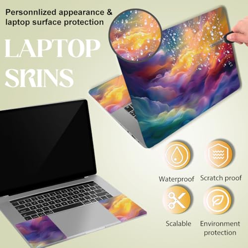 SUPERDANT Laptop Skin Sticker Cloud Ombre Laptop Decals Personalized Universal Notebook Computer Wrap Vinyl Skin Stickers Cover Art Decal Removable 12-15.6 Inch Waterproof Scratch-Resistant Gifts - style: Colorful Clouds