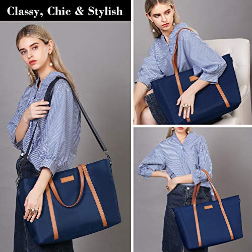 BUG Lightweight Women Laptop Tote Bag for Work, Casual Handbag for Travel Beach College Teacher - color: Navy Blue