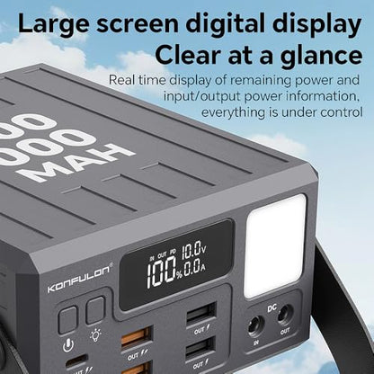 High Capacity Power Bank 100000mAh Fast Charging 22.5W PD 20W Portable USB C Battery Packs with 7 Outputs & LCD Display Battery Bank for iPhone, Samsung, iPad ,Macbook & Outdoors Camping (GREY) - color: GREY