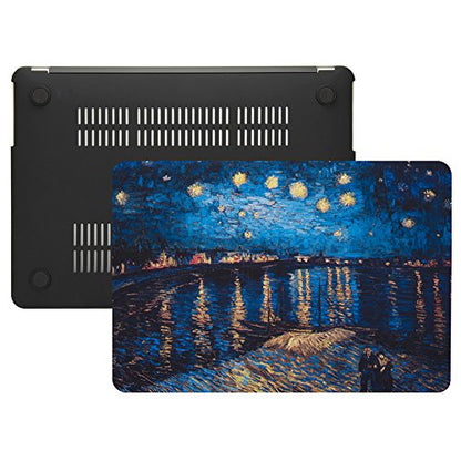 Funut Compatible with MacBook Air 13 inch Case 2021 2020 2019 2018 Model A2337 M1 A2179 A1932 Plastic Hard Shell Case Protective Cover for MacBook Air 13 with Touch ID, Starry Night - color: 1 Starry Night Over the Rhone, size: Mac Air 13" 2018-2022(A1932