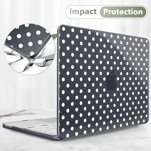 May Chen Compatible with MacBook Neo 13 inch Case 2026 Model A3404, Plastic Hard Shell,Keyboard Cover,Screen Protector,Dust Plug, for MacBook Neo 13" with A18 Pro Chip, Black Polka dot - color: Black Polka dot