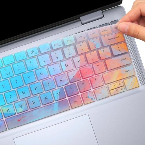 Stylish Colorful Keyboard Cover for Dell 14 Plus DB04250 DB04255 DB14250 DB14255 14", Dell Inspiron 14 5440 5441 5445 7440 7441 7445 & Inspiron 16 7640 US Layout(Not Fit:Dell 14S & 14 DA14250 Premium) - color: Colorful