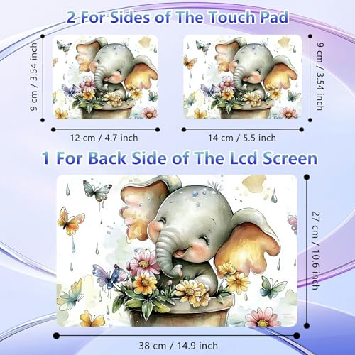 Laptop Skin Sticker Decal Cover,Cute Happy Baby Elephant | DIGTIALL Universal Laptop Skin Sticker, Waterproof Removable Notebook Decal Protector Cover for 12 13 14 15 Inch Laptops - color: Cute Happy Baby Elephant