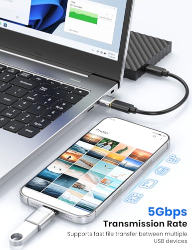 USB to USB C Adapter & USBA to USBC Adapter Combo 10-Pack Set | Compatible with MacBook Pro/Air,iPhone 17 16 Pro Max/15 Plus/14 13 12 Samsung Galaxy S26/S25/S24/S23/S22