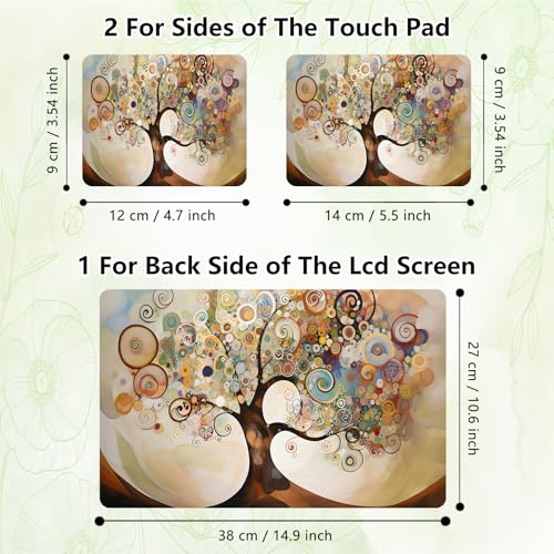 Laptop Skin Sticker Decal, Universal Reusable Vinyl Laptop Cover for 12" 13" 13.3" 14" 15" 15.4" 15.6" Notebook PC, Waterproof Scratch-Resistant with 2 Wrist Pads, Easy to Apply & Remove,Art Tree - color: Art Tree