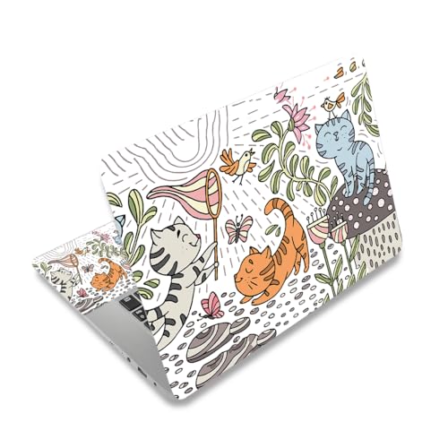 12.1 13 13.3 14 15.4 15.6 Inch Laptop Skin Decal, Laptop Skins Stickers Decals for Notebook PC, Universal Reusable Vinyl Laptop Cover Sticker, Waterproof Art Decal Protector I Funny Cat Animals - color: Funny Cat Animals