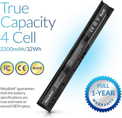 NinjaBatt Battery for HP 800049-001 K104 800010-421 KI04 KIO4 HSTNN-LB6R 17-G121WM TPN-Q160 TPN-Q158 TPN-159 TPN-Q161 TPN-Q162 HSTNN-DB6T HSTNN-LB6S - High Performance [4 Cells/2200mAh/32Wh] - size: HP K104 KI04 KIO4