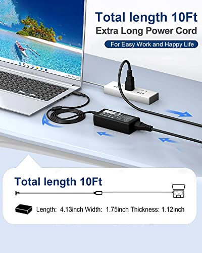 65W 45W AC Adapter for Dell Laptop Charger Dell inspiron 15 la65ns2-01 | Compatible with Dell inspiron 13 14 17 Series 3520 5100 5567 5559, Latitude ,Computer Barrel Charger- 4.5mm and 7.4mm jack