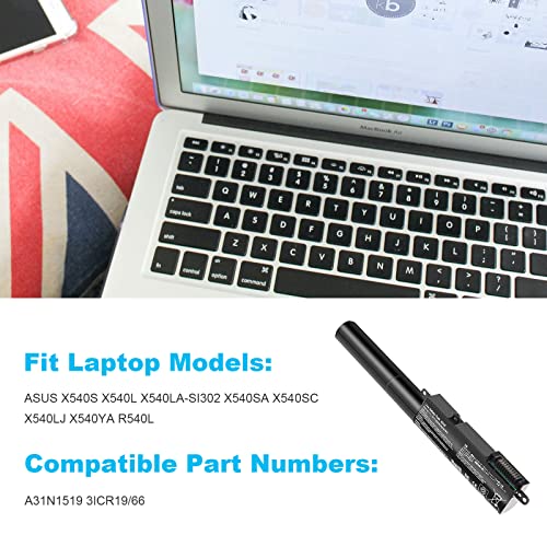 Fancy Buying New A31N1519 Laptop Battery for ASUS X540 X540S X540SA R540SA X540L X540LJ X540LA-SI302 X540LA X540SC X540YA Series Laptop 3ICR19/66 - size: 8.23*1.3*0.71inch