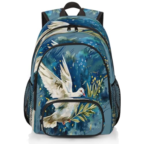 Bird Laptop Backpack for Women Men, 18.3 Inch Travel Work Backpacks, Pigeon Waterproof Computer Casual Daypack Nurse Teacher Bags - color: Multicolor 16