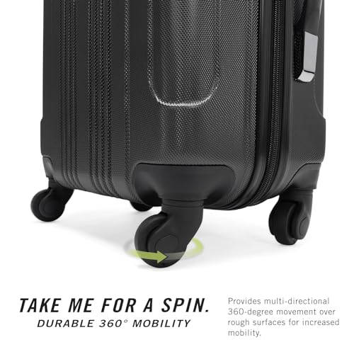 Kenneth Cole REACTION Out of Bounds Lightweight Hardshell 4-Wheel Spinner Luggage, Charcoal, 20-Inch Carry On - color: Charcoal, size: 20-Inch Carry On