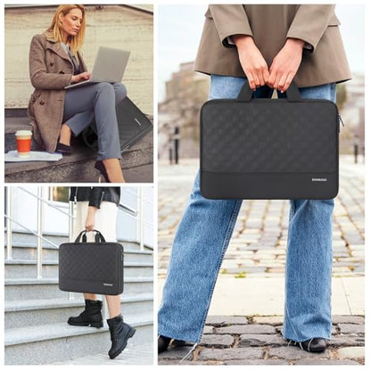 DOMISO 17 inch Laptop Sleeve Case,Waterproof Laptop Bag with Handle,Shockproof Protective Notebook PC Case Compatible with Acer/Lenovo/HP/Chromebook/Dell/MSI,Black