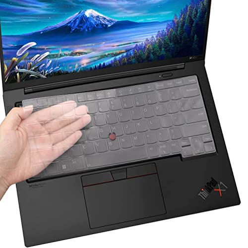 Keyboard Cover for Lenovo Thinkpad E14 Gen 5, Thinkpad T14 T14s Gen 4/3,L14 P14s Gen 3, ThinkPad X1 Yoga Gen 8/7, Thinkpad x1 Carbon Gen 11/10 14"(Not Fit T14 L14 P14s Gen 2 1)-TPU - color: TPU