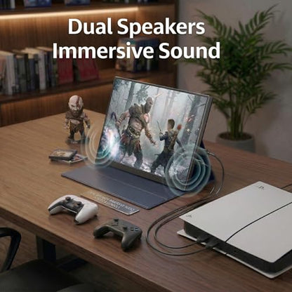 Portable Gaming Monitor 16 Inch 144Hz 1920x1200 FHD+ USB-C Portable Monitor, HDR IPS Second Screen for Laptop MacBook Pro PC PS5 Xbox Switch - size: 16inch 144hz