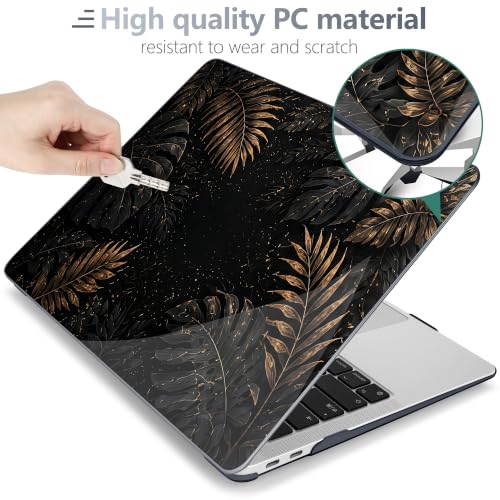 Batianda LumiArt Case for MacBook Air 13" M1 Chip, Luxury Tropic Leaf | Fits Model A2337/A2179/A1932, 2018-2020; 1.2mm Slim Lightweight Hard Shell Cover, Scratch Resistant,4-in-1 Accessories Bundle - color: Luxury Tropic Leaf