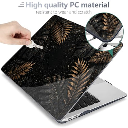 Batianda LumiArt Case for MacBook Air 13" M1 Chip, Luxury Tropic Leaf | Fits Model A2337/A2179/A1932, 2018-2020; 1.2mm Slim Lightweight Hard Shell Cover, Scratch Resistant,4-in-1 Accessories Bundle - color: Luxury Tropic Leaf