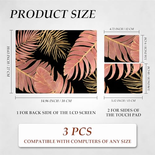 DEGDFSGR 12.1-15.6 Inch Universal Reusable Laptop Skin Sticker Decal, Waterproof Removable Protector for Notebook Cover, Scratch-Resistant Vinyl Cuttable Full Wrap Sticker, Luxury Monstera Palm Leaf - color: Luxury Monstera Palm Leaf