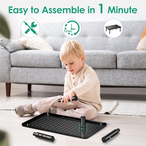 La Jaco Monitor Stand Risers for 2 Monitors, 3 Height Adjustable Monitor Stand with Pen Holder, Dual Monitor Riser Laptop Riser for Office, Home, School Supplies, 2 Pack, Black