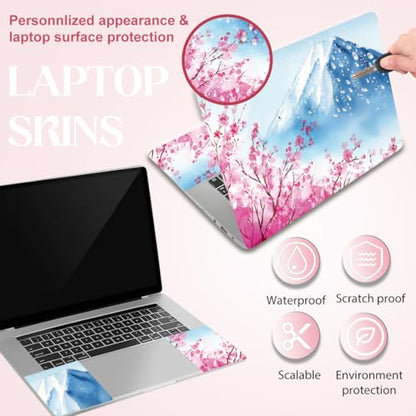 SUPERDANT Laptop Skin Sticker Snow Mountain Flowers Laptop Decals Personalized Universal Notebook Computer Wrap Vinyl Skin Stickers Cover Art Decal Removable 12-15.6 Inch Scratch-Resistant Gifts - style: Snow Mountain