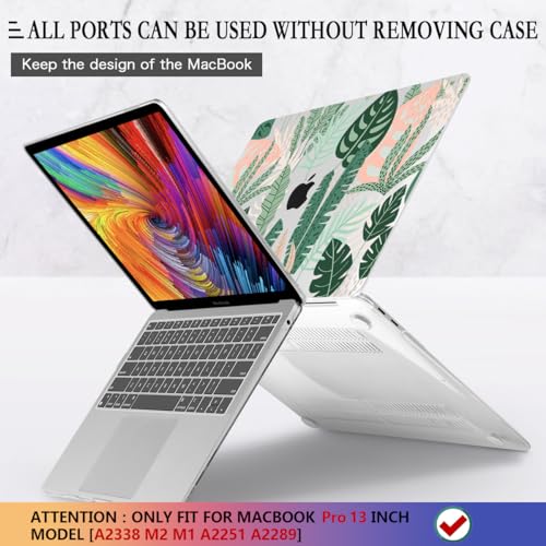 CISSOOK Palm for MacBook Pro 13 inch Case 2025-2020 Release M2 Chip A2338 M1 A2251 A2289 with Touch Bar, Tropical Hard Shell Case with Keyboard Cover for MacBook Pro 13, Tropical Palm Leaves - color: Pro13inch-Tropical Palm leaves
