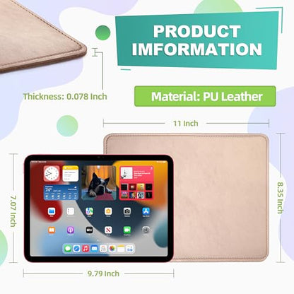 PU Leather Mouse Pad With Stitched Edge, Micro-Fiber Base, Non-Slip Waterproof for Computers, Laptop, 8x11 Inch (Champagne Gold) - color: Champagne Gold, size: 8L x 11W inches