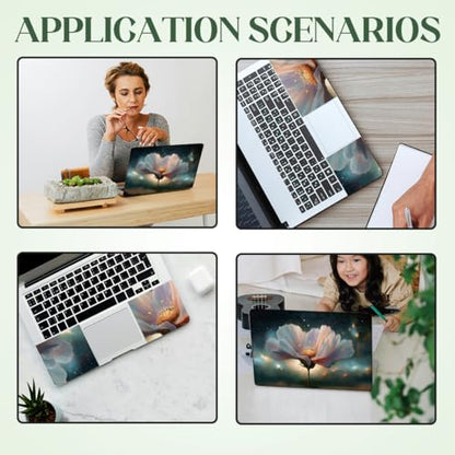 SUPERDANT 3Pcs Laptop Sticker Skin Cover Decal Removable Reusable PVC Material with Unique Starry Sky Flower Design Waterproof for School College Work Office Personalization Use