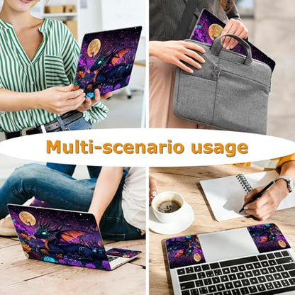 Universal Laptop Skin Sticker with 2 Wrist Pad Decals, 3-Piece Removable Vinyl Laptop Cover, Color Cute Dragon Waterproof Anti-Scratch, Easy-Trim Fit for 13.3" 14" 15.6" Laptops - color: Color Cute Dragon