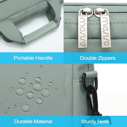 MOSISO Laptop Shoulder Bag 16 inch, 15-15.6 inch Computer Bag | Compatible with MacBook Pro 16 inch, HP, Dell, Lenovo with 2 Raised&1 Flapover&1 Horizontal Pocket&Handle&Belt, Antique Green - color: Antique Green, size: 16 inch