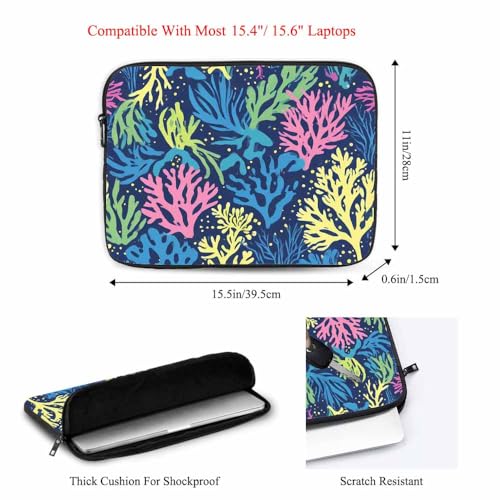 Laptop Sleeve Bag 15.4 15.6 Inch,Underwater Seaweed Colorful Protective Polyester Computer Cases Laptop Cover Briefcase Bag Tablet Travel Cover - color: LPS-018