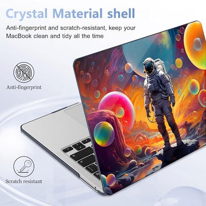 May Chen Compatible with MacBook Pro 13 inch Case 2022 2021 2020 Release Models A2338 M2 M1 A2251 A2289, Plastic Hard Shell Case for MacBook Pro 13 Inch with Touch Bar Fits Touch ID, Astronaut S929 - color: Astronaut S929