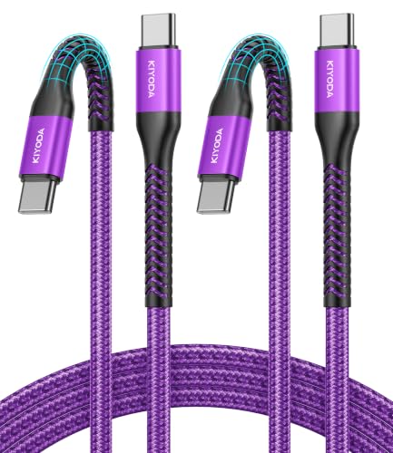 USB C Cable 3A Fast Charging [2Pack 10FT], USB A to USB C Cable for CarPlay | Super Durable USB Type C iPhone Charger USB to USBC Cord for iPhone 17/16/15/Pro Max, Samsung Galaxy S26 and More-Upgraded - color: Purple, size: 6FT, style: USB C to USB C