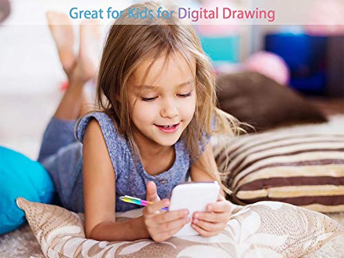 Capacitive Stylus Pen, 4-in-1 High Sensitivity and Precision Touch Screen Stylus Clear Disc Tip,Black Rubber Tip &Mesh Fiber Tip Compatible with Universal Touch Screen Device, Dreamy Rainbow - color: Dreamy Rainbow