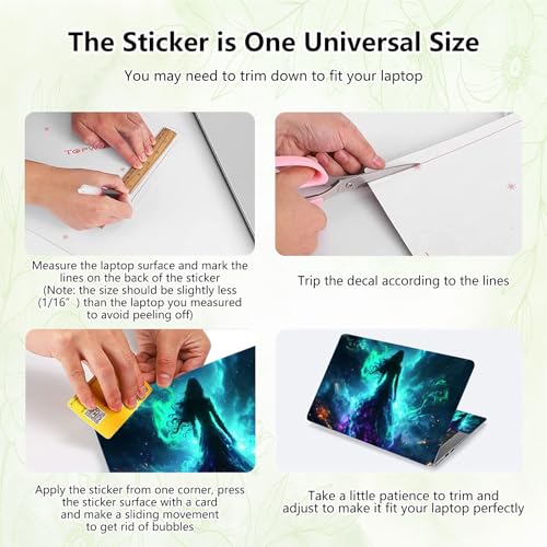 Laptop Skin Sticker Decal, Universal Reusable Vinyl Laptop Cover for 12" 13" 13.3" 14" 15" 15.4" 15.6" Notebook PC, Waterproof Scratch-Resistant with 2 Wrist Pads, Easy to Apply & Remove,Galaxy Girls - color: Galaxy Girls