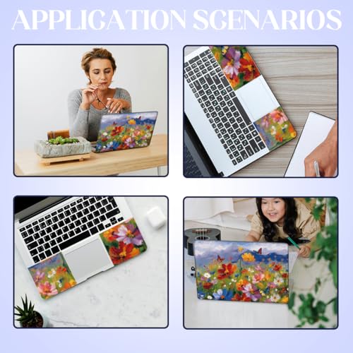 SUPERDANT Laptop Skin Sticker Oil Painting Flowers Laptop Decals Personalized Universal Notebook Computer Wrap Vinyl Skin Stickers Cover Art Decal Removable 12-15.6 Inch Scratch-Resistant Gifts - style: Colorful Flower Clusters
