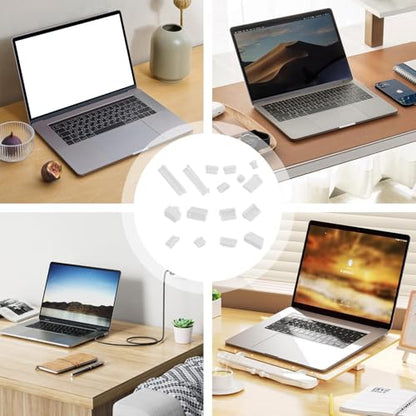 USB C Dust Plug,Laptop Port Dust Plug - 16 PCS Anti Plugs Computer Port Plugs, Silicone Dust-Proof Stoppers/for Computer PC Case Box Laptop, Covers Stoppers - color: Transparent