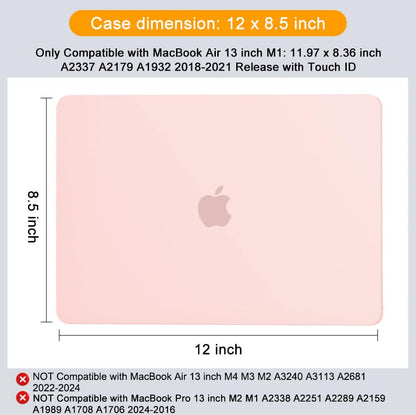 MOSISO Compatible with MacBook Air 13 inch Case M1 2021 2020 2019 2018 | A2337 A2179 A1932, Protective Hard Shell&Keyboard Cover&Screen Film&Pouch for MacBook Air 13.3 inch Case, Chalk Pink - color: Chalk Pink