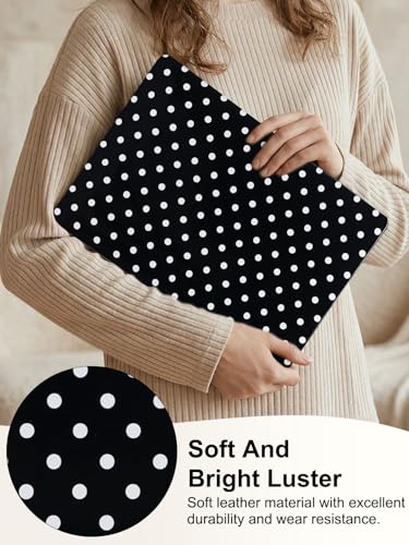 Voidborne Compatible with MacBook Neo 13 inch Case 2026 Release Model A3404 with A18 Pro Chip,White Polka Dots Design Leather Plastic Hard Shell Protective Case for Neo 13 inch + Keyboard Cover,Black - color: Black-Polka Dots