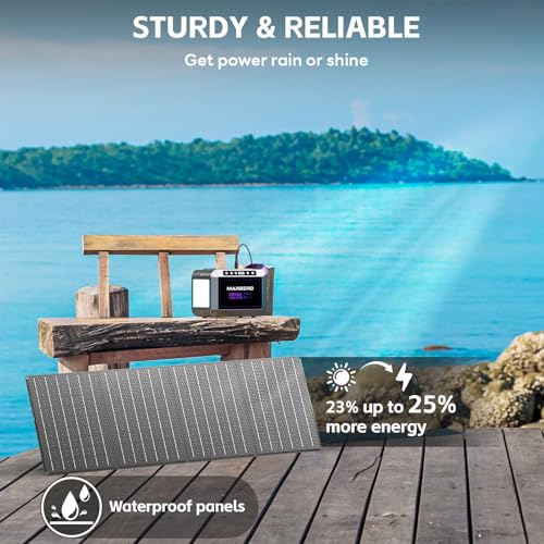MARBERO 172Wh Solar Generator with 40W Solar Panel, Portable Solar Power Station 200W, Camping, Outdoor, Hiking, Fishing, Emergency, CPAP - color: Purple Black