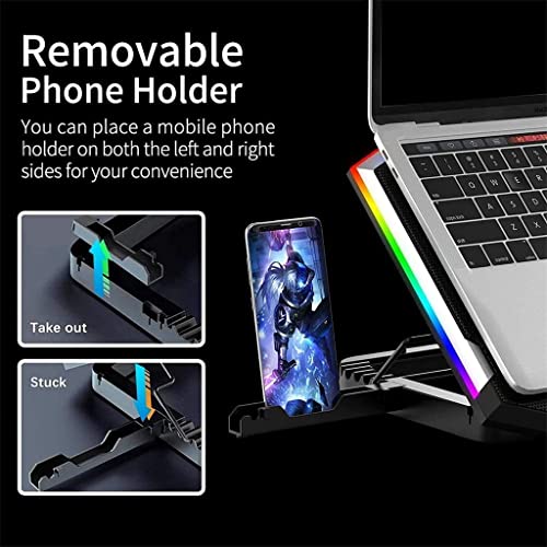 Laptop Cooling Pad, Laptop Cooler with 6 Quiet Led Fans for 15.6-17 Inch Laptop Cooling Fan Stand, Portable Ultra Slim USB Powered Gaming Laptop Cooling Pad