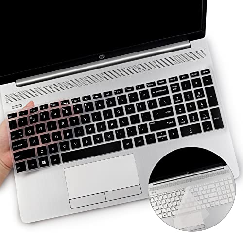 2PCS Keyboard Cover for HP Laptop 15.6 15-dw 15-dy 15-ef 15-da/db 15t-dy200 15t-dw300 15-dy2703dx, 17.3 HP Laptop 17-by 17t-by500 17-by4061nr, HP Envy x360 15m-dr/ds 17-bs 17-bw,Spectre x360 15-EB - color: Black+Clear