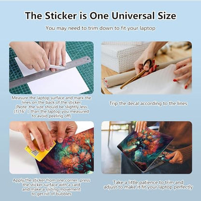 Universal Laptop Skin Sticker with 2 Wrist Pad Skins, Waterproof Scratch Resistant Vinyl Laptop Cover Decal, Cut to Fit for 11–15.6 Inch MacBook HP Dell Lenovo, Fantasy Tree - color: Fantasy Tree