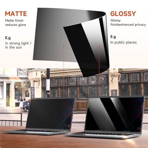 Mamol Laptop Privacy Screen 16 Inch, Compatible with Lenovo, HP, Dell, Acer, Asus, Thinkpad, Envy, Xps - 16:9 Aspect, Anti Blue Light Glare, Removable Privacy Shield, Anti-Scratch Screen Protector - size: 16'' Privacy Screen (16:9)
