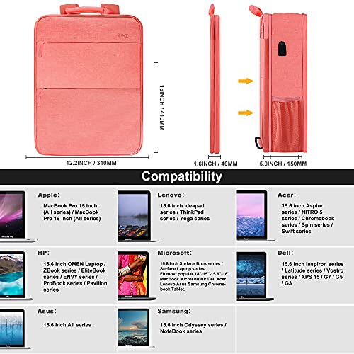 ZINZ Slim & Expandable Laptop Backpack 15 15.6 16 Inch Case, Water Resistant Travel Backpack Compatible with MacBook Pro/Neo 16" 15", Dell XPS 15 16 and Most 15" 15.6" 16" Notebooks，P01K01 - color: P01k01, size: 15"-16"