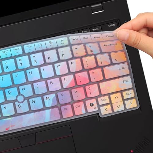 Keyboard Cover for 14" Lenovo Thinkpad L14 P14s Gen 6/Gen 5, Thinkpad T14 T14s Gen 6/Gen 5 14, Thinkpad E14 Gen 7 14, US Layout (Not Fit T14 T14s L14 P14s Gen 4/3/2/1, E14 Gen 6/5/4)-Stylish Colorful - color: Colorful