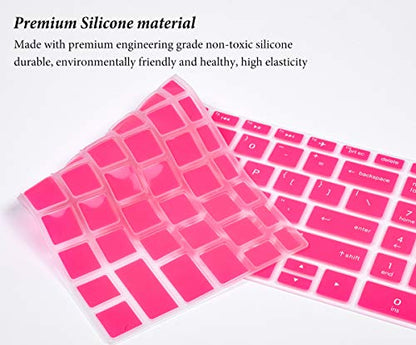 Keyboard Cover for 15.6" HP Laptop 15-DW/DY/CB/CC/CD/BW/BS/EF 15M-BQ/BP/CP 15-dy2703dx/dy2702dx/y5073dx/dy5033dx/dy2173nr/dw0083wm,HP 17.3" Laptop/HP Envy 17t 17M Touch/HP Pavilion 17 Skin-Hot Pink
