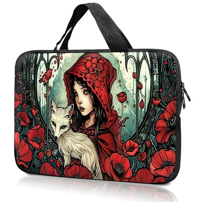 14" 15" Laptop Handle Bag Computer Bag,14.2" 15.4 inch Pouch Holder Notebook Sleeve Cover Compatible for Dell,Lenovo,Toshiba HP, Asus Notebook Messenger Briefcase-Girl White Fox - color: Girl White Fox