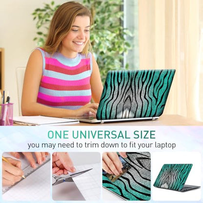 12.1 13 13.3 14 15.4 15.6 Inch Laptop Skin Decal, Laptop Skins Stickers Decals for Notebook PC, Universal Reusable Vinyl Laptop Cover Sticker, Waterproof Art Protector I Green Zebra Pattern - color: Green Zebra Pattern