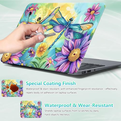 Laptop Skin Sticker Decal 12"-15.6" Universal Laptop/Notebook/Netbook Vinyl - Waterproof Scratch Resistant,Fits HP Dell Lenovo MacBook,2 Free Wrist Pads,Easy Apply & Remove,Dragonfly Couple - color: Dragonfly Couple