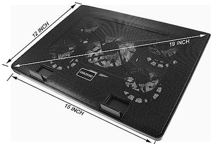 Laptop Cooling Pad 17inch 15.6 14 13 12inch Gaming Cooler Pad Chill Mat 5 Quiet Fans LED Lights and 2 USB 2.0 Ports Adjustable Mounts Laptop Stand Height Angle - color: Gaming 5Fan 12-17inch